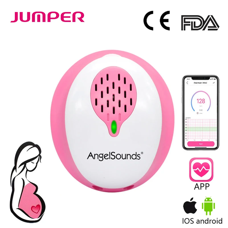 Angelsounds Fetal Doppler Heartbeat Detector Pocket Mini Portable Ultrasound Pregnant Baby Heart Rate Monitor 3 0MHz