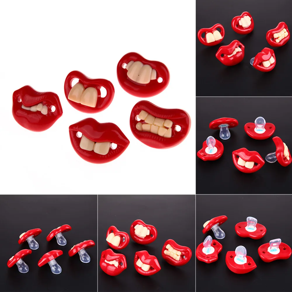 

5pcs/Set Funny Mouth Shape Silicone Soother Baby Pacifier Dummy Nipple Teether Infant Toddler Feeding Pacifier Baby Accessories