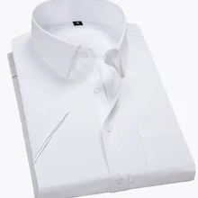 Качественная летняя мужская рубашка с короткими рукавами, однотонная саржевая формальная деловая белая рубашка Camisa Masculina, мужские рубашки для отдыха 4XL 5XL 6XL 7XL 8XL