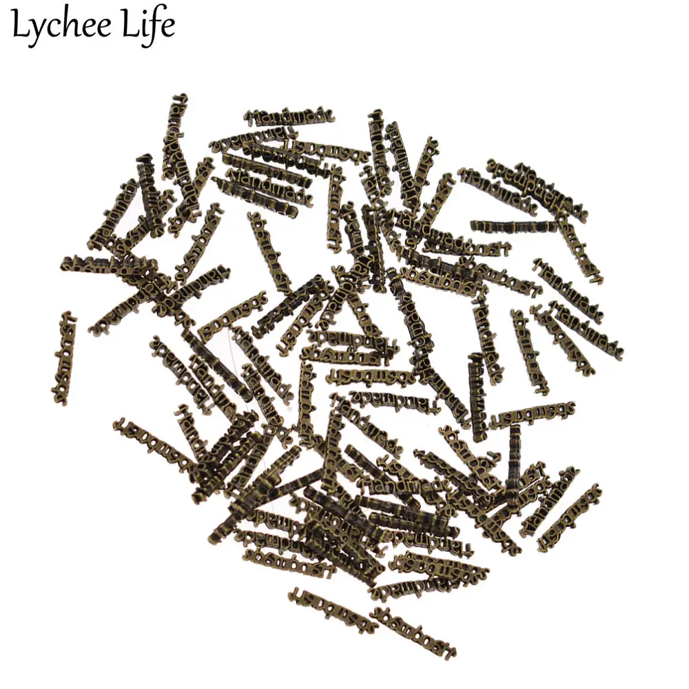 Lychee Life 100 шт. этикетки ручной работы из сплава для одежды, металлические Швейные аксессуары для дома с фабрики, поделки ручной работы, новое поступление