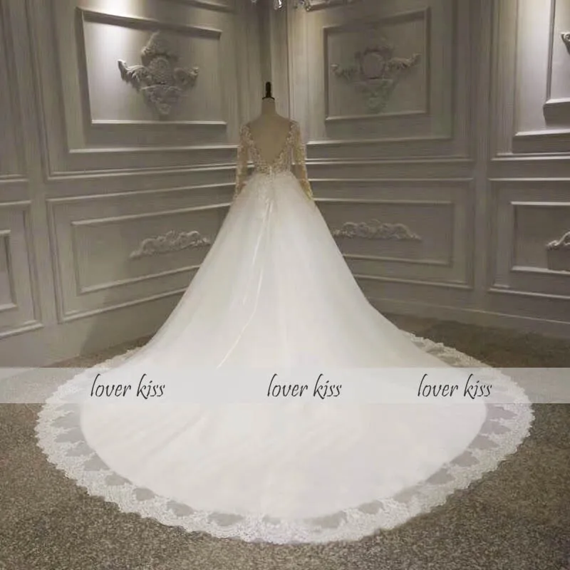 Lover Kiss Vestido De Noiva реальные фотографии деревенское свадебное платье с длинными рукавами кружева для платья невесты на спине халат mariage