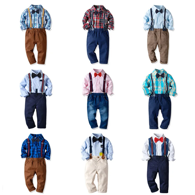 الطفل منقوشة شهم الاطفال الطفل الملابس مجموعات القوس 2 Pcs طويلة الأكمام عالية الجودة قمم + السراويل الصبي الاطفال ملابس رسمية bebes وتتسابق