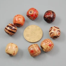 50 шт. бусинки с большими отверстиями кольца трубки DIY Волосы оплетенные бусины винтажная бусина деревянные для плетения Эластичные аксессуары для волос