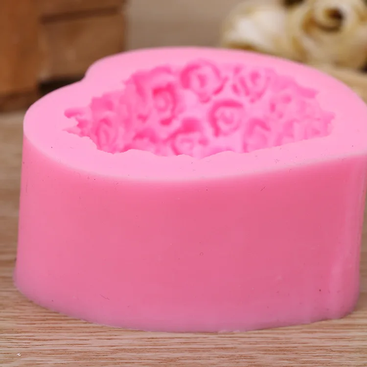 DIY Форма для торта любовь помадка в Форме Розы силиконовая форма для шоколада форма мягкая глина, мыло ручной работы Пудинг Форма романтическая роза плесень