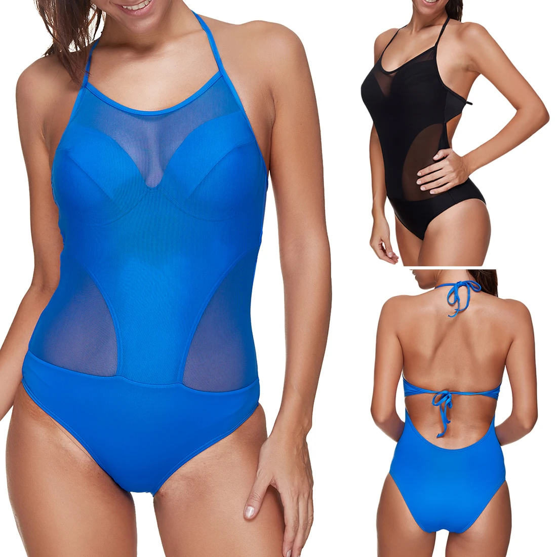 Hot New 2018 Swimsuit Sexy Net Yarn Women Swimwear Slim Bathing Suit