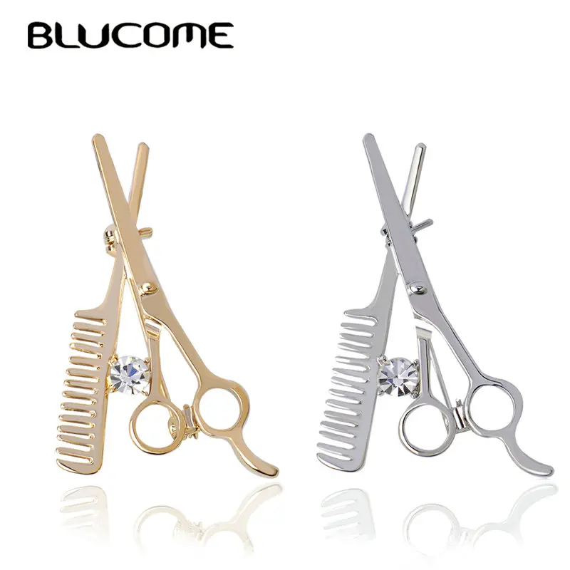 Blucome 55% скидка Оптовая Продажа 10 шт. расческа Брошь Ножницы шляпа клипсы для