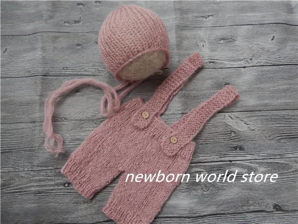 

baby pants and hat ,newborn photography props mohair pants and hat.