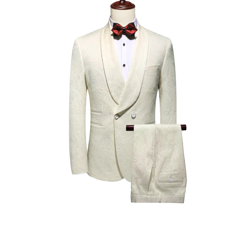 

MOGU 2019 New One Button White Sky Blue Casual Male Suit 2 Piece One Button Suit Man Casual Slim Fit Solid Mens Jacket Coat