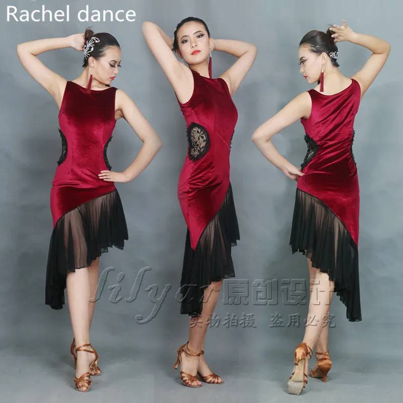 

2018 New Latin Dance Dress Women Top Sleeveless Fringe Salsa Tango Rumba Flamengo Ballroom Latin Dance Competition Costumes
