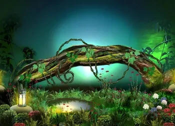

Magical Forest Tree light flower backdrop High quality Computer print children kids background