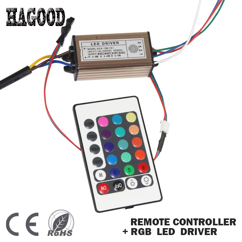 

100pcs 10W-100W LED Driver Waterproof Transformer AC85-265V DC7-38V Power Supply +RGB Remote Controller for Led Lamp DIY