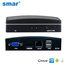 Smar super mini nvr 4ch 8ch gravador de rede cctv nvr onvif h.264 para 720p/960p/1080p câmera ip apoio esata/tf/usb