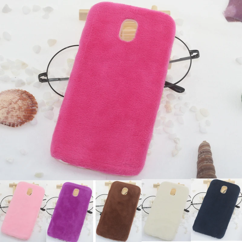 Fluffy Rabbit Hair Fur Phone Case For Samsung Galaxy S9 S8 Plus S6 S7 edge A3 A5 A7 2017 J3 J5 J7 A6 2018 Cover |