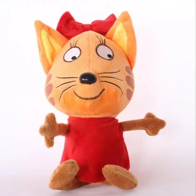 Последние русские счастливые три котенка мягкие животные мультфильм кошка плюшевые игрушки для детей Детский подарок кукла 20 см 30 см - Цвет: 20cm Red dress