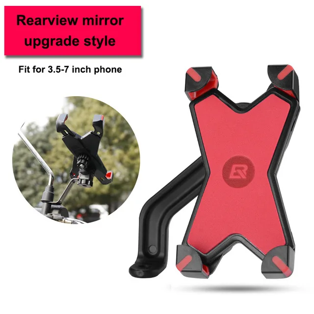 style3 black red ROCKBROS универсальная велосипедная подставка для телефона из ПВХ держатель для телефона на руль велосипеда держатель для велосипеда Регулируемый для мобильного телефона Ciclismo - Цвет: style3 black red