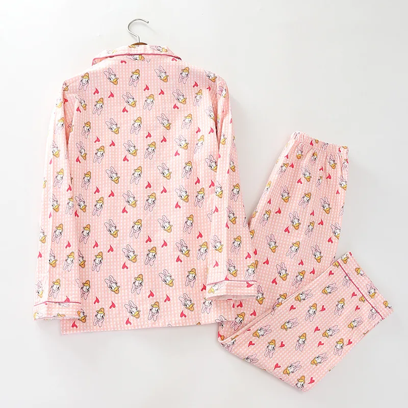Skup New arrival kobiety zestawy piżamy cukierki kolor z śliczne kaczki drukowane słodkie piżamy najwyższej jakości dla pań