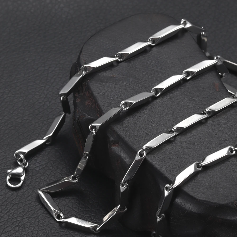 

Stainless Steel Finished Chains Necklace 3mm Rhombus Chain with Lobster Clasp Silver Man's Jewelry Necklaces Women Accessories
