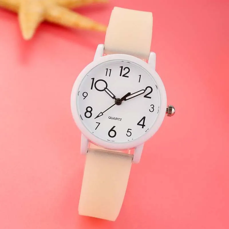 

Trend luminous silicone strap Korean children's electronic watch female student fashion quartz watch