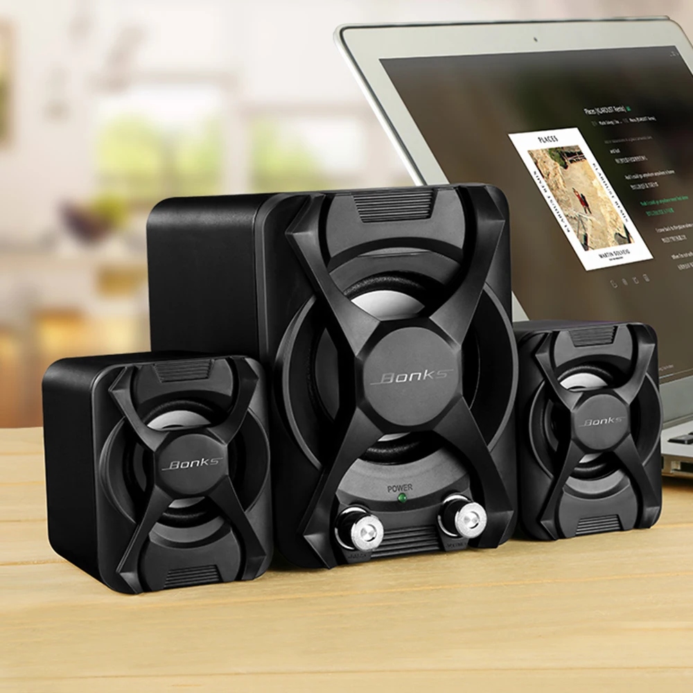 

VirWir Computer Speaker USB 2.1 Wired Powered Multimedia Speaker Subwoofer Stereo Loudspeaker for Desktop PC Laptops