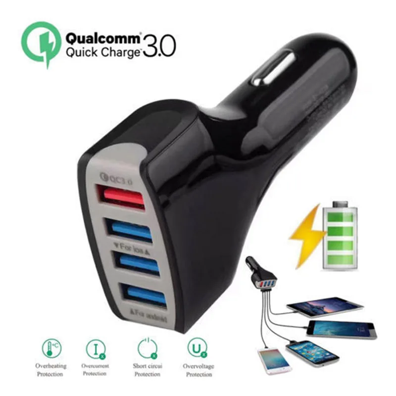12-32 В Быстрая зарядка 3 0 4 порта USB беспроводной автомобильный адаптер быстрого