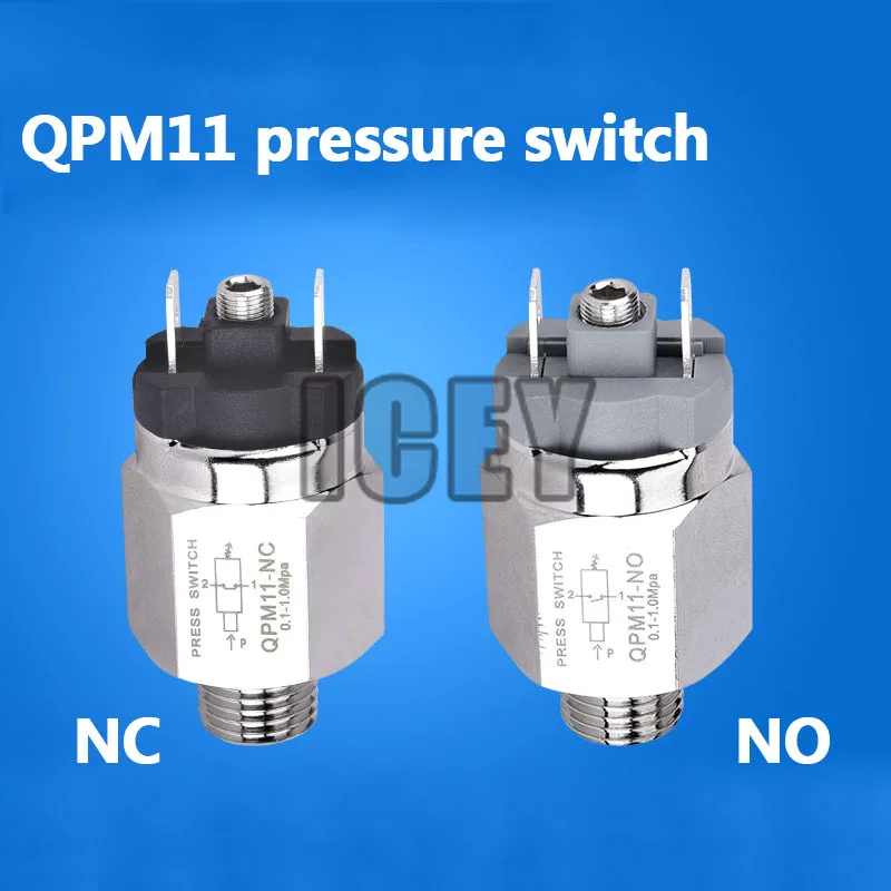 

QPM11-NC / QPM11-NO G1/8 G1/4 Pressure Switch 0.1-1MPA / Adjustable Air Diaphragm Mechanical Simple Automatic Controller