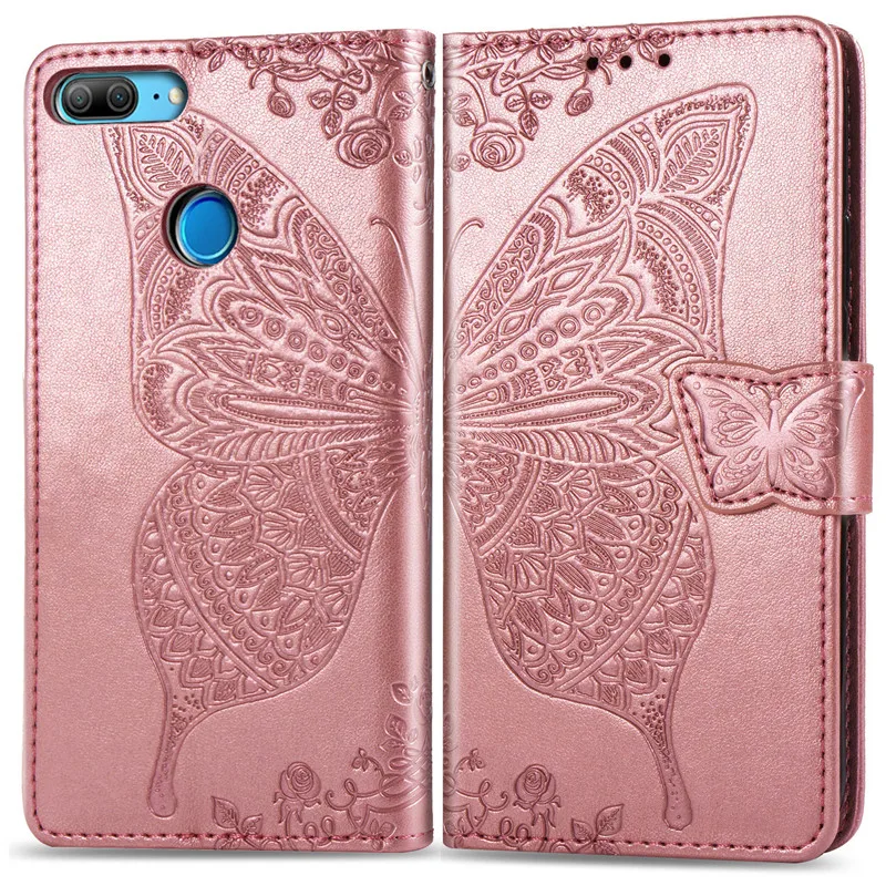 

Huawei P Smart FIG-LX1 Case Soft Silicone Luxury 3D Butterfly Leather Wallet Flip Case For Huawei P Smart 2018 Case 5.65 Cover