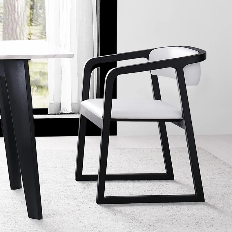 

Nordic solid wood dining chair modern minimalist hotel restaurant armrest chair office new Chinese coffee chair