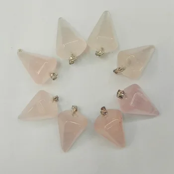 

Wholesale Quart Rose natural Pendants Crystal Pendant for Jewelry making Pendulum accessories 12pcs/lot free shipping