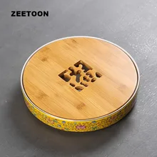 Китайский Дворцовый стиль Qianlong винтажный цвет эмалированный фарфоровый чайный поднос чайный набор кунг-фу тарелка для хранения воды держатель цветочного горшка