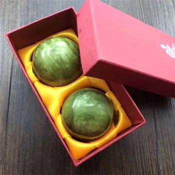 

Jade Massage Handball 2Pcs Natural Jade Ball Body Massager Training Hand Antistress Massage Ball Slimming Relaxation