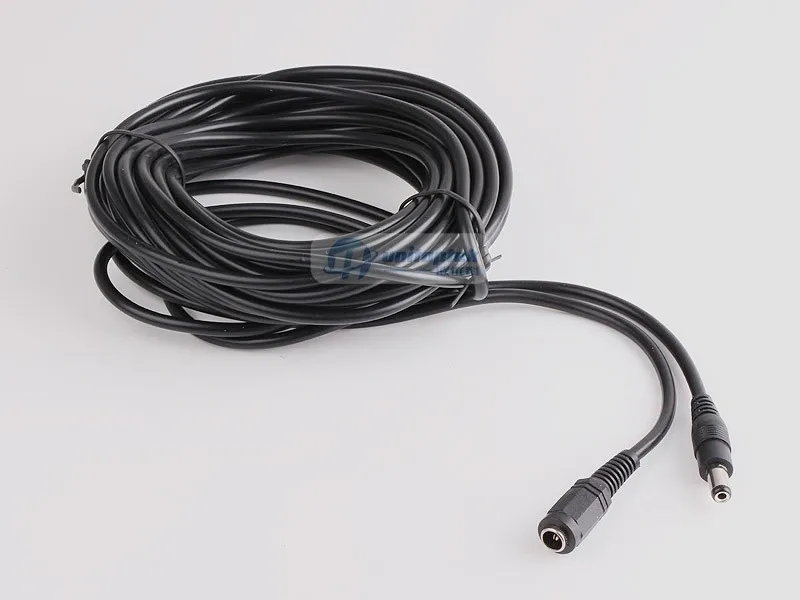 33ft 12V Black 2.1 5.5mm Plug DC Power Extension Cable Universal Extension Cords
