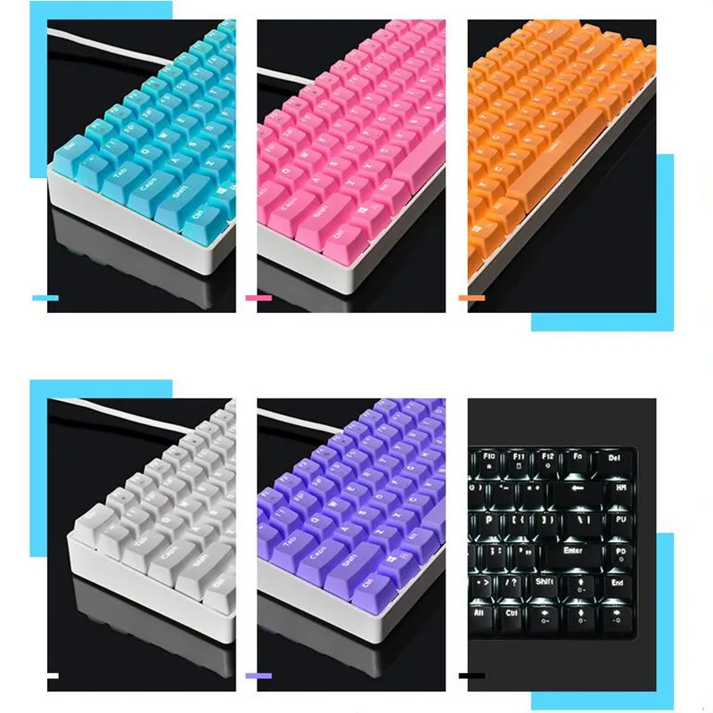 Mini Mechanical Keyboard Backlit 82Keys Blue Switches With PBT Keycaps USB Wired Backlight Tenkeyless Mechanical Gaming Keyboard Mini Mechanical Keyboard Backlit 82Keys Blue Switches With PBT Keycaps USB Wired Backlight Tenkeyless Mechanical Gaming Keyboard