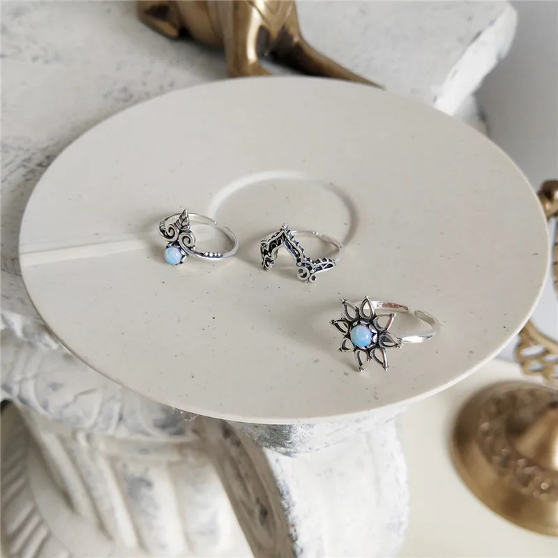 inzatt genuíno prata esterlina do vintage estilo real openwork anel de jóias moda para charme feminino acessórios minimalistas