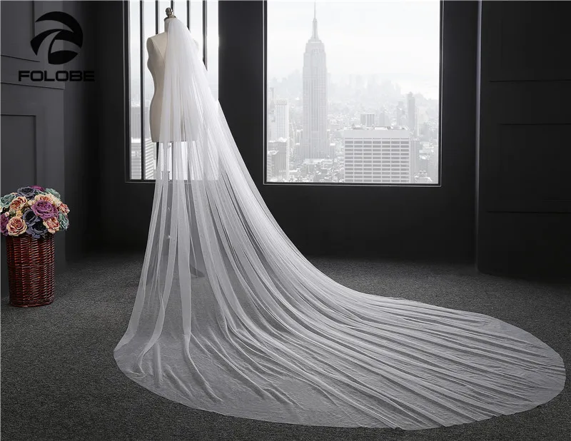 

Stock White/Ivory 300cm*300cm Cut Edge One-Layer Tulle Wedding Veils Wedding Accessories Bridal Veils Free Shipping