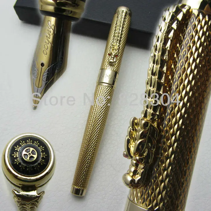 Fountain Pen Wholesale jinhao noble gold dragon medium nib ink / steel / metal /  gifts / pen