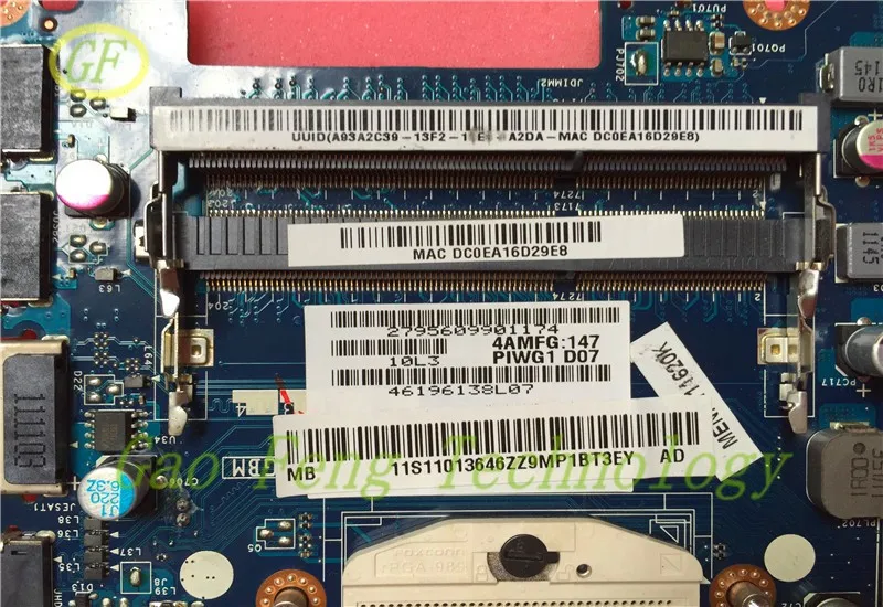 Материнская плата для ноутбука LA-6751P для lenovo G470 hm65 DDR3 неинтегрированная полностью протестирована