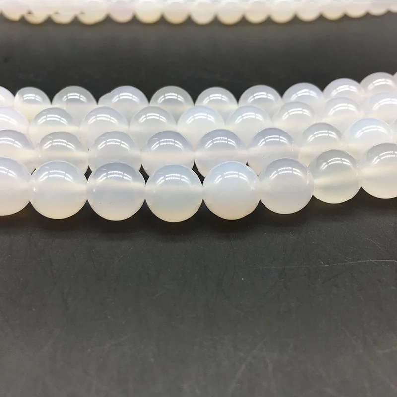 

4/6/8/10MM Jewelry Round Beads Natural Crystal glass Stone Top Quality white Creastly Loose Beads Making Jewelry