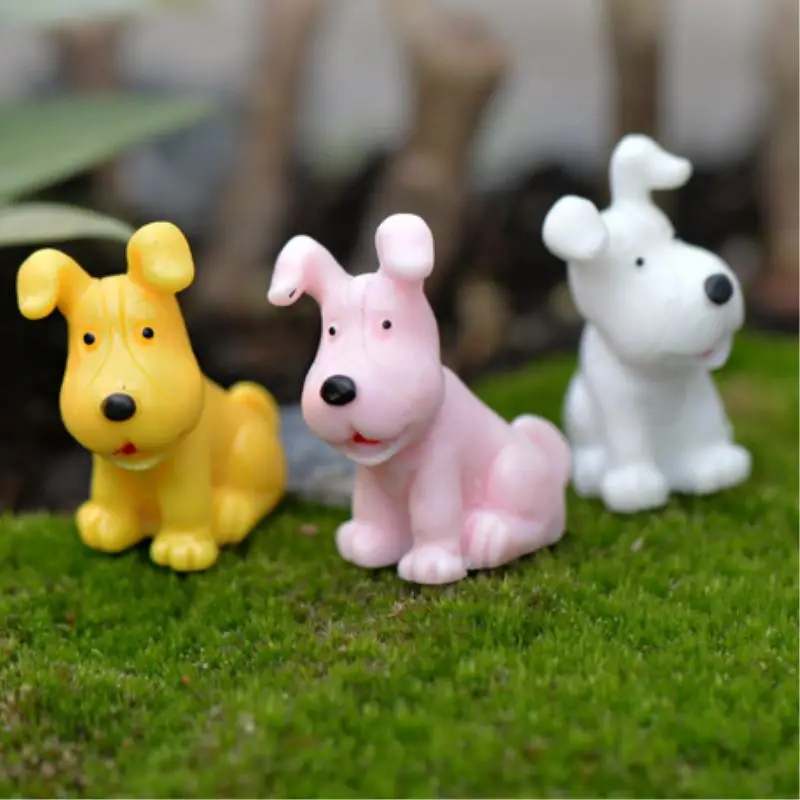 

4Pcs/lot Mini Resin Dog Figurines Micro Landscaping Decor For Garden DIY Craft Accessories P20