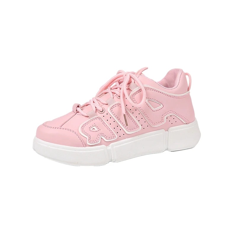Mou Confortable De Meilleure Chaussures Vente Noir Fond Mode Étudiantes Rétro blanc rose Casual Talon Coréenne Course Haute Chaussures Respirant La AYgXqg