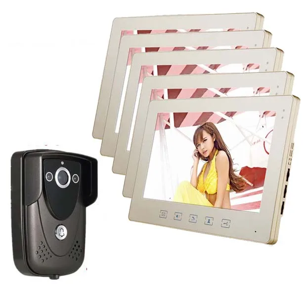 2015 New Luxury 10 inch Video door phone(1 camera+5