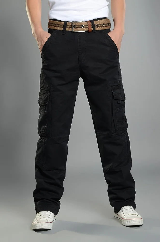  Mens Cargo Pants Casual Mens Pant Baggy Regular Cotton Trousers Male Combat Military Tactical Pants