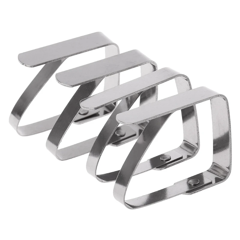 

NEW 4Pcs Tablecloth Clip Table Cover Spring Loaded Clamp Holder Stainless Steel Tool