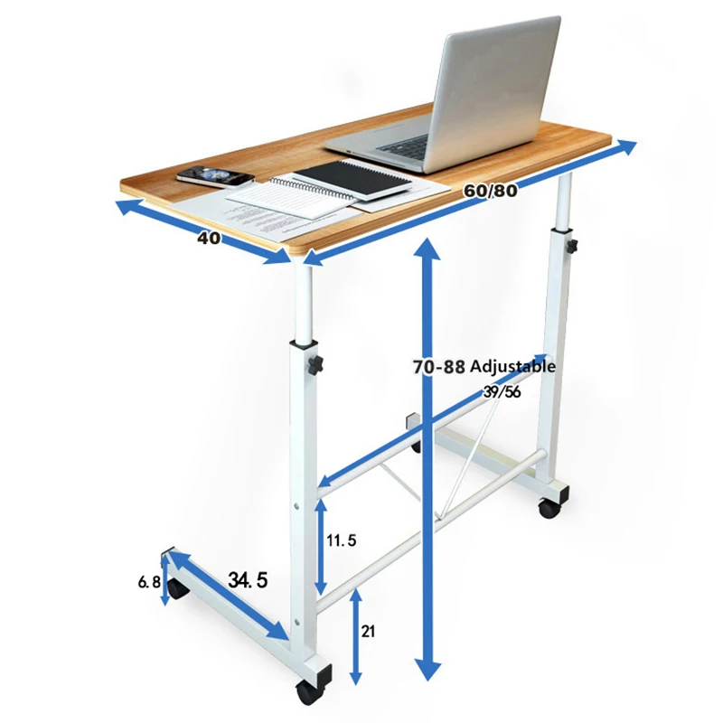 wooden adjustable height computer desk student dorm folding table computer desk bedside desk mobile table office furniture - Adjustable Height Computer Desk wooden adjustable height computer desk student dorm folding table computer desk bedside desk mobile table office furniture - Adjustable Height Computer Desk