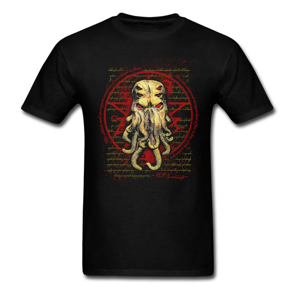 Cthulhu T Shirt Cotton Crewneck Short Sleeve Custom Men's T-shirt New Big Size Man Discount Top Apparel 1990S Clothing | Мужская
