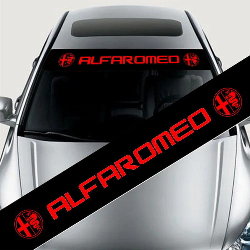 

Reflective Front Windshield Banner Decal Car Sticker for Alfa Romeo MiTo 147 156 159 166 Giulietta Spider GT zc-009