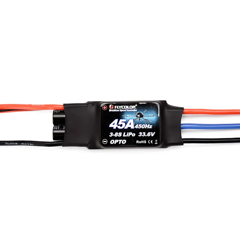 Flycolor 45A контроллер скорости rc самолет бесщеточный ESC 3-8S HV OPTO BEC 2 версии для дрона