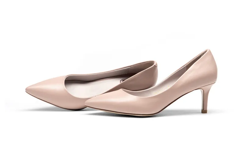 FEDONAS/женские туфли-лодочки; модные туфли из натуральной кожи на высоком каблуке-шпильке с острым носком; сезон весна-лето; свадебные туфли; женские туфли-лодочки для вечеринок - Цвет: Розовый