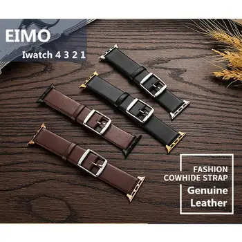 

CRESTED Genuine Leather strap For Apple watch 4 band 44mm 40mm correa Iwatch series 4 3 2 1 42mm 38mm wrist bracelet belt