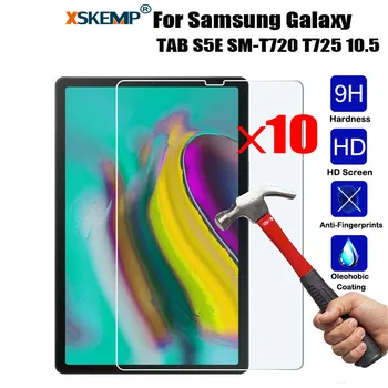 

XSKEMP 10Pcs Wholesale Clear Tempered Glass For Samsung Galaxy TAB S5E SM-T720 T725 Screen Protector Tablet Toughened Glass Film