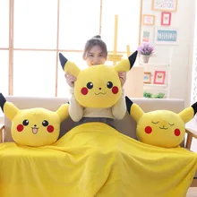 Мультфильм Аниме Пикачу подушка для согревания рук куклы Одеяло мягкая плюшевая подушка мягкие Животные Pikapi Поддержи милые игрушки для девочек подарок